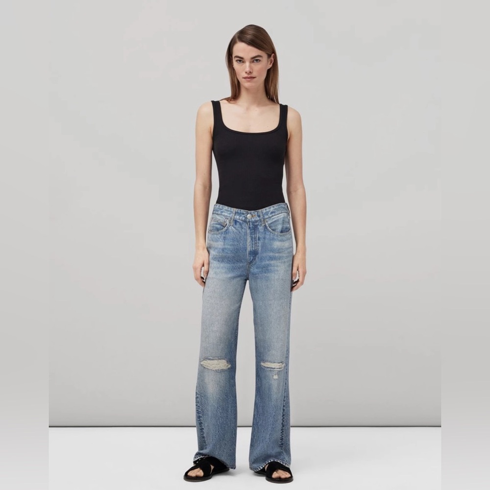 NWT Rag and Bone Dara Liquid Miramar  Pant Jean Light/Med Blue Distress Size 25